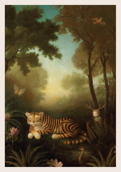 Sleeping Tiger Postcard by Stephen Mackey - Click Image to Close